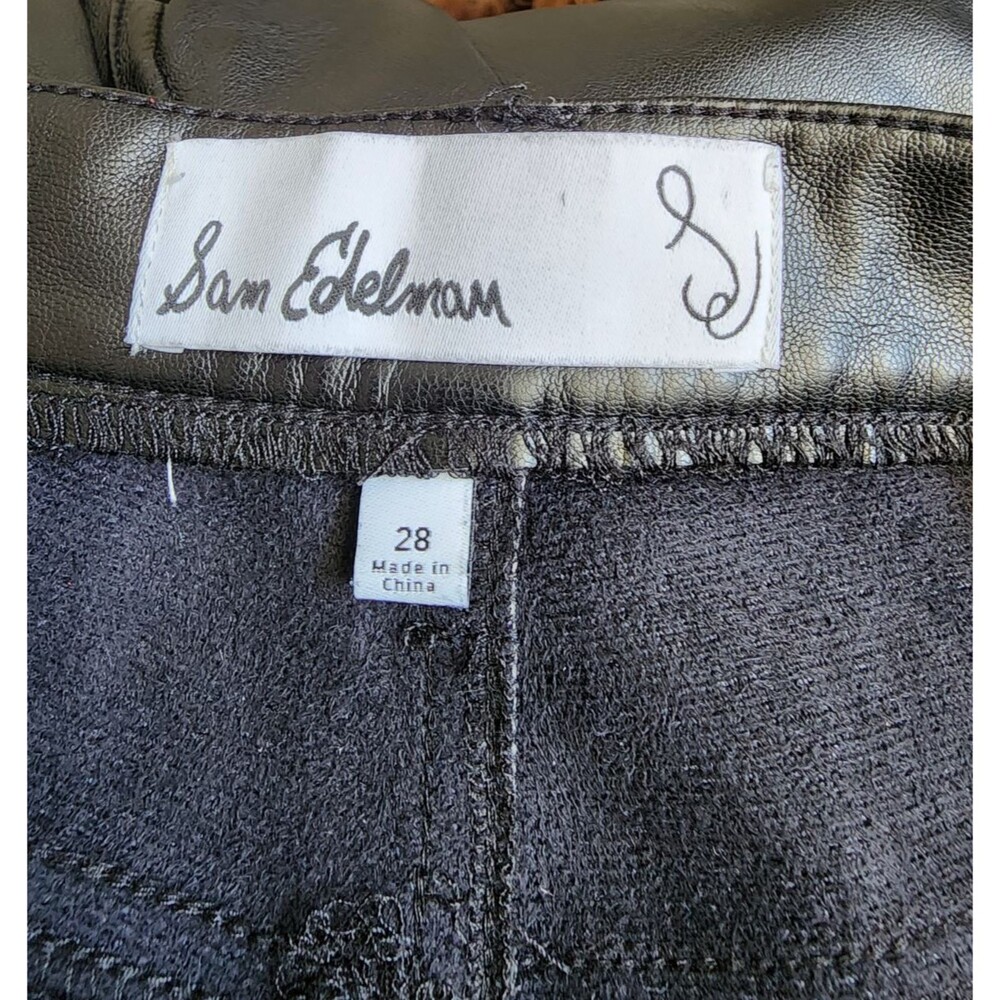 Sam Edelman Faux Leather Black Pants Size 28 High Rise Skinny Ankle - Picture 8 of 12